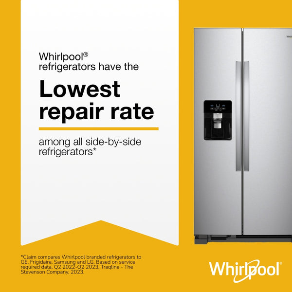Whirlpool 24.5-cu ft Side-by-Side Refrigerator with Ice Maker ,Water and Ice Dispenser ( Fingerprint Resistant Stainless Steel )