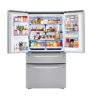 LG Counter-Depth Craft Ice 22.5-cu ft 4 -Door Smart Compatible French Door Refrigerator with Dual Ice Maker with Water and Ice Dispenser and Door within Door ( PrintProof Stainless Steel ) ENERGY STAR Certified