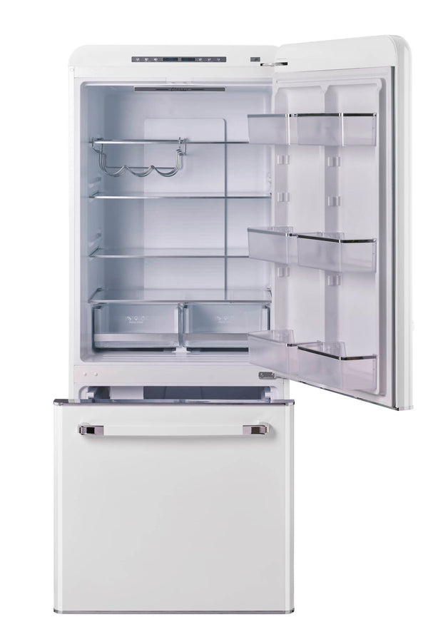 UNIQUE Classic Retro 17.7-cu ft Counter-Depth Bottom-Freezer Refrigerator with Ice Maker ( Marshmallow White ) ENERGY STAR Certified