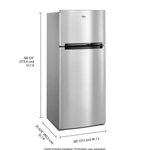 Whirlpool Flexible Storage Bin 17.6-cu ft Top-Freezer Refrigerator ( Monochromatic Stainless Steel )