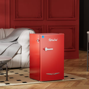 Upstreman 3.2-cu ft Retro Mini Fridge(Red)ENERGY STAR