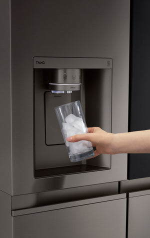 LG 27.1-cu ft Side-by-Side Refrigerator Smart Compatible with Ice Maker ,Water and Ice Dispenser ( PrintProof Black Stainless Steel ) ENERGY STAR Certified