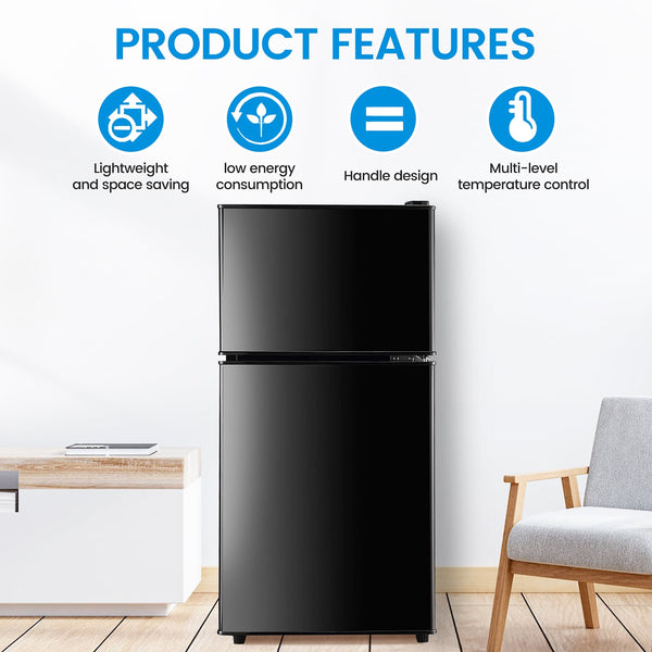 Jeremy Cass 3.5-cu ft Mini Fridge with Freezer ( Black ) ENERGY STAR