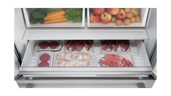 Sharp Counter-Depth 22.5-cu ft 4 -Door French Door Refrigerator with Ice Maker ( Stainless steel ) ENERGY STAR Certified