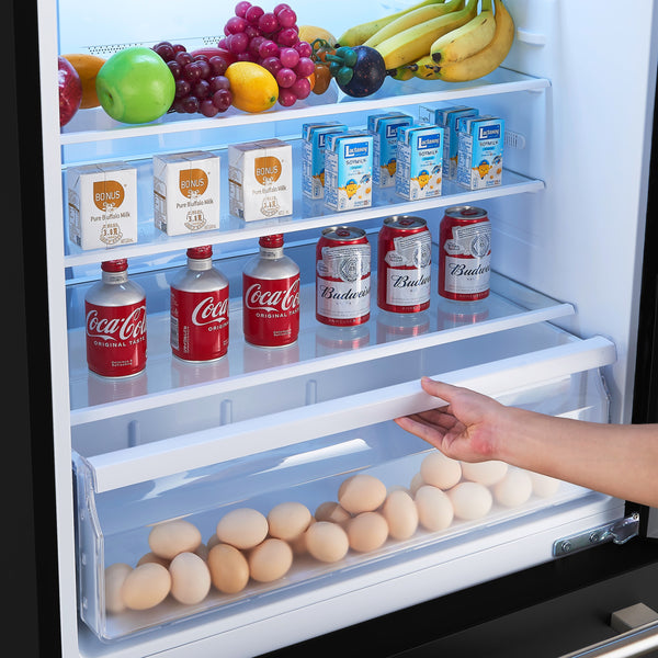 FORNO Milano Espresso 17.2-cu ft Counter-Depth Bottom-Freezer Refrigerator Black ) ENERGY STAR Certified