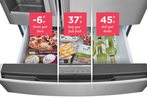 Frigidaire Counter-Depth 21.5-cu ft 4 -Door French Door Refrigerator with Ice Maker with Water and Ice Dispenser ( Smudge-Proof Stainless Steel ) ENERGY STAR Certified