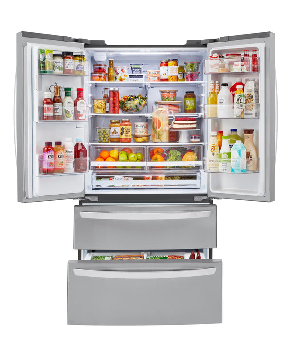 LG Standard-Depth Craft Ice 27.8-cu ft 4 -Door Smart Compatible French Door Refrigerator with Dual Ice Maker with Water and Ice Dispenser ( PrintProof Stainless Steel ) ENERGY STAR Certified