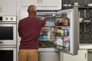 Frigidaire Professional Counter-Depth 21.4-cu ft 4 -Door French Door Refrigerator with Dual Ice Maker with Water and Ice Dispenser ( Smudge-Proof Stainless Steel ) ENERGY STAR Certified