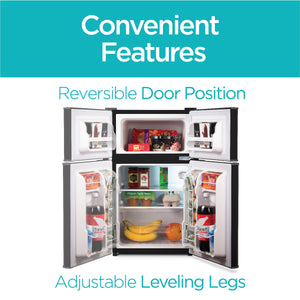 BLACK+DECKER 3.1-cu ft Mini Fridge with Freezer ( Black ) Garage Ready ENERGY STAR