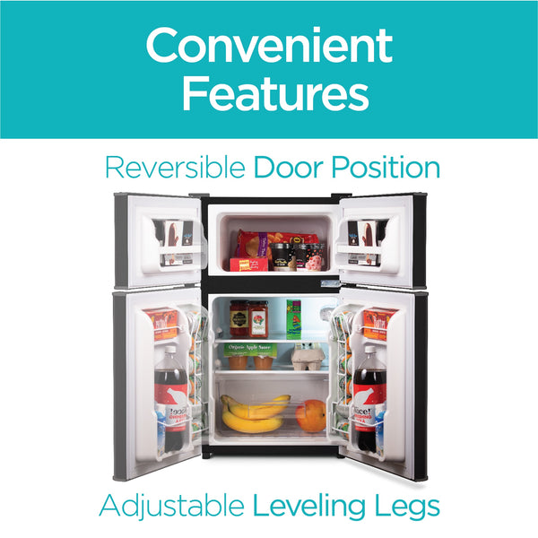 BLACK+DECKER 3.1-cu ft Mini Fridge with Freezer ( Black ) Garage Ready ENERGY STAR