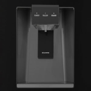 ZLINE KITCHEN & BATH Counter-Depth Autograph Edition 21.6-cu ft 4 -Door French Door Refrigerator with Ice Maker with Water Dispenser ( Fingerprint Resistant Black Stainless Steel with Polished Gold accent Handles ) ENERGY STAR Certified