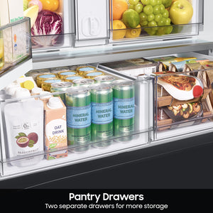 Samsung Bespoke Standard-Depth Beverage Center 30.1-cu ft 3 -Door Smart Compatible French Door Refrigerator with Dual Ice Maker with Water Dispenser and Door within Door ( Stainless Steel - All Panels ) ENERGY STAR Certified