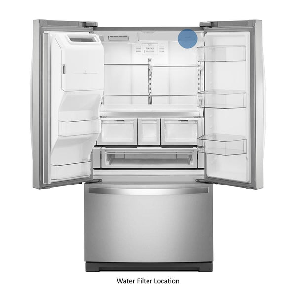 Whirlpool Standard-Depth 26.8-cu ft 3 -Door French Door Refrigerator with Ice Maker with Water and Ice Dispenser ( Fingerprint Resistant Stainless Steel ) ENERGY STAR Certified