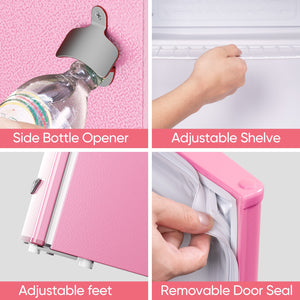 Upstreman 1.7-cu ft Retro Mini Fridge(Pink)ENERGY STAR