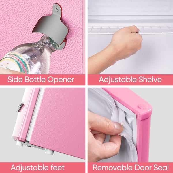 Upstreman 1.7-cu ft Retro Mini Fridge(Pink)ENERGY STAR