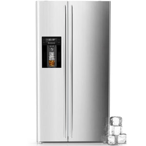 COWSAR 20-cu ft Counter-Depth Side-by-Side Refrigerator with Ice Maker ,Water and Ice Dispenser ( Silver Stainless Steel )