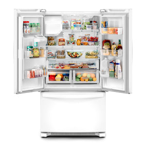 Whirlpool Standard-Depth 24.7-cu ft 3 -Door French Door Refrigerator with Ice Maker with Water and Ice Dispenser ( White ) ENERGY STAR Certified
