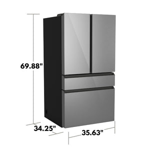 Cafe Standard-Depth 28.7-cu ft 4 -Door Smart Compatible French Door Refrigerator with Ice Maker with Water Dispenser ( Platinum Glass ) ENERGY STAR Certified