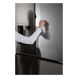 LG Counter-Depth InstaView 4 Types of Ice 25.5-cu ft 3 -Door Smart Compatible French Door Refrigerator with Dual Ice Maker with Water and Ice Dispenser and Door within Door ( PrintProof Black Stainless Steel ) ENERGY STAR Certified
