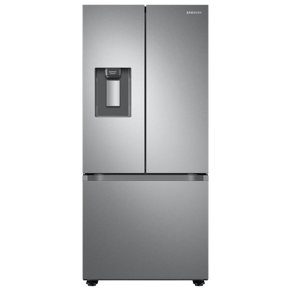 Samsung Standard-Depth 22-cu ft 3 -Door Smart Compatible French Door Refrigerator with Ice Maker with Water Dispenser ( Fingerprint Resistant Stainless Steel ) ENERGY STAR Certified