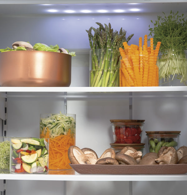 Cafe 24.5-cu ft Counter-Depth Side-by-Side Refrigerator Built-In Smart Compatible with Ice Maker ,Water and Ice Dispenser ( Stainless Steel )