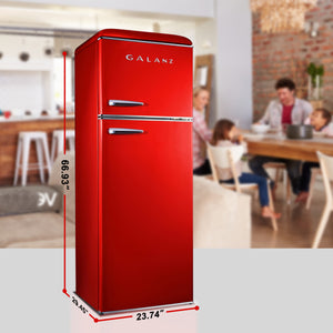 Galanz 12.0-cu ft Counter-Depth Top-Freezer Refrigerator ( Hot Rod Red ) ENERGY STAR Certified