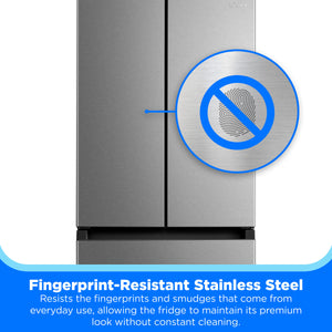 Midea Standard-Depth 18.4-cu ft 3 -Door French Door Refrigerator Optional (sold separately) ( Stainless Steel ) ENERGY STAR Certified