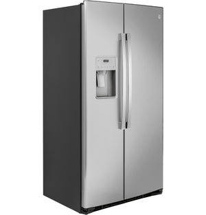 GE 21.8-cu ft Counter-Depth Side-by-Side Refrigerator with Ice Maker ,Water and Ice Dispenser ( Stainless Steel )