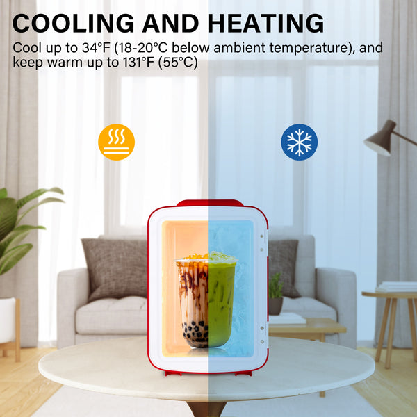 Mondawe 0.14-cu ft Mini Fridge ( Red )