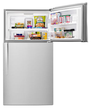 Whirlpool 21.3-cu ft Top-Freezer Refrigerator ( Monochromatic Stainless Steel )