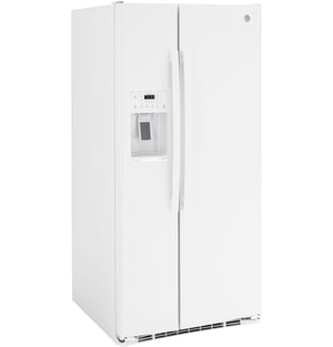 GE 23-cu ft Side-by-Side Refrigerator with Ice Maker ,Water and Ice Dispenser ( White )