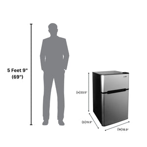 Equator Advanced Appliances 3.2-cu ft Mini Fridge with Freezer ( Stainless ) ENERGY STAR