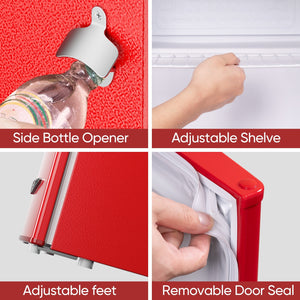 Upstreman 1.7-cu ft Retro Mini Fridge(Red)ENERGY STAR