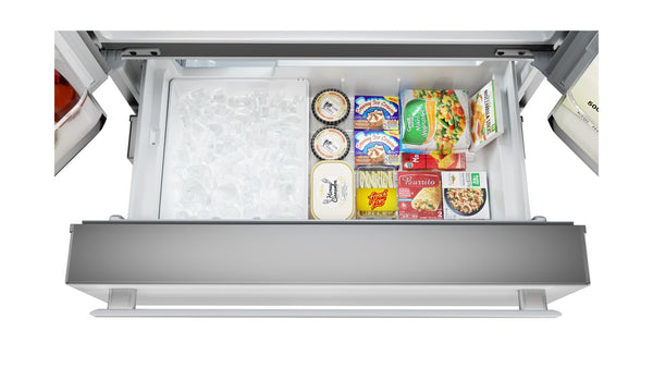 Sharp Counter-Depth 22.5-cu ft 4 -Door French Door Refrigerator with Ice Maker ( Stainless steel ) ENERGY STAR Certified