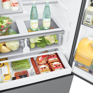Samsung Counter-Depth Mega Capacity 25.5-cu ft 3 -Door Smart Compatible French Door Refrigerator with Ice Maker with Water and Ice Dispenser ( Fingerprint Resistant Stainless Steel ) ENERGY STAR Certified