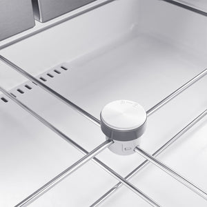 Samsung Standard-Depth with FlexZone Drawer 28-cu ft 4 -Door Smart Compatible French Door Refrigerator with Ice Maker with Water and Ice Dispenser ( Stainless Steel ) ENERGY STAR Certified