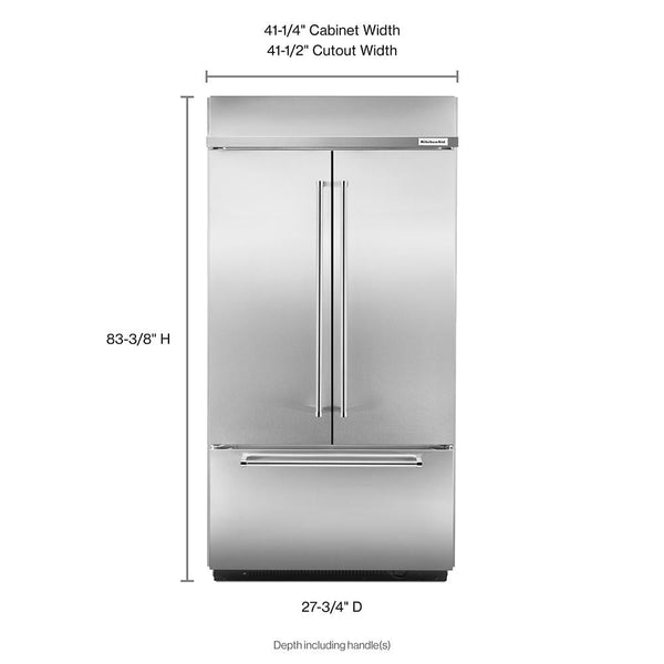 KitchenAid Standard-Depth 24.2-cu ft 3 -Door Built-In French Door Refrigerator with Ice Maker ( Stainless steel ) ENERGY STAR Certified