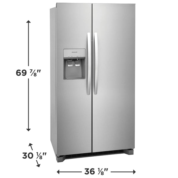 Frigidaire 22.3-cu ft Counter-Depth Side-by-Side Refrigerator with Ice Maker ,Water and Ice Dispenser ( Stainless steel )