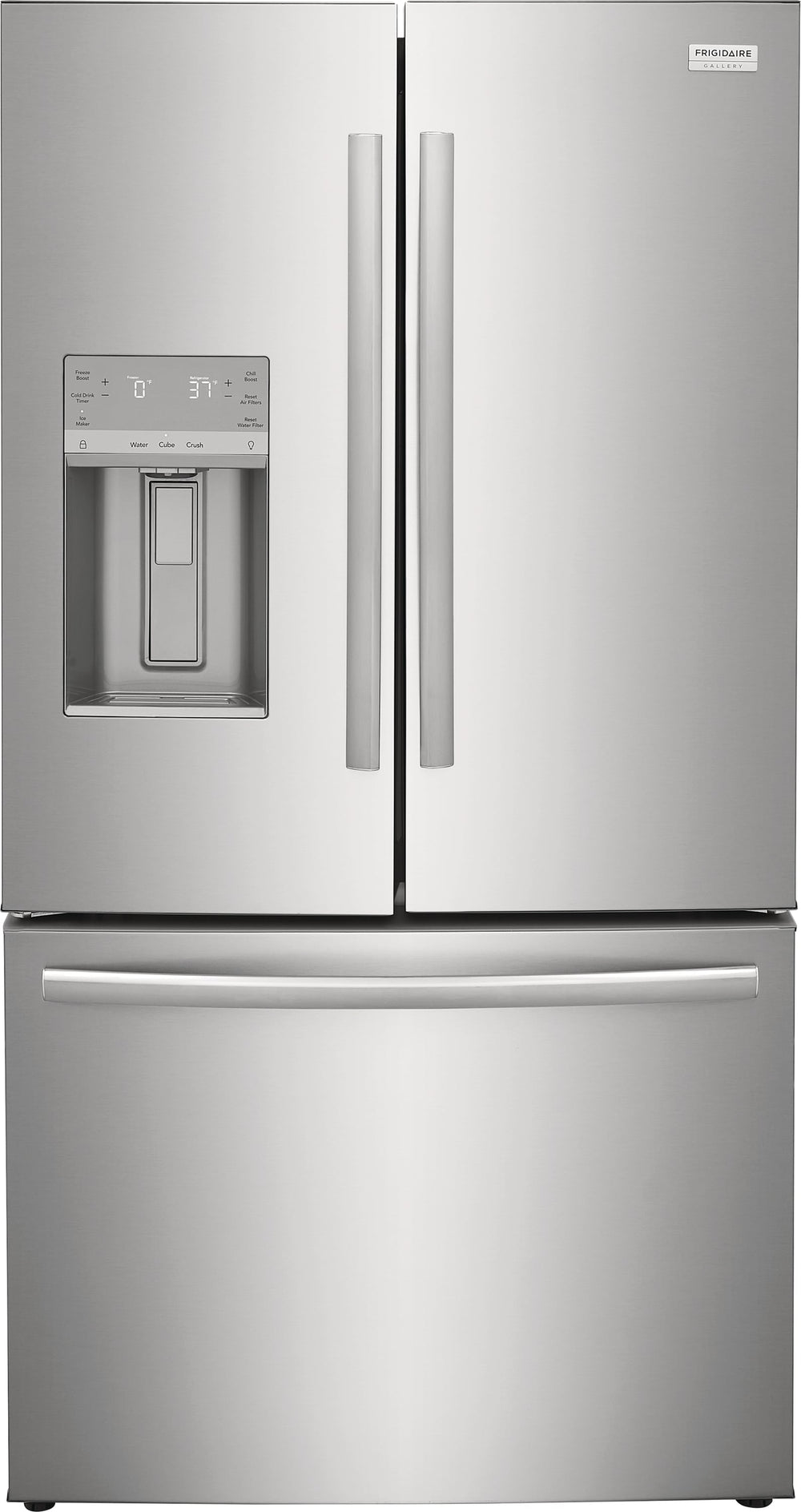Frigidaire Gallery Counter-Depth 22.6-cu ft 3 -Door French Door Refrigerator with Dual Ice Maker with Water and Ice Dispenser ( Fingerprint Resistant Stainless Steel ) ENERGY STAR Certified