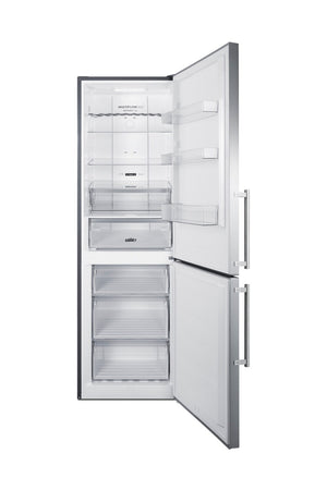 Summit Appliance 10.6-cu ft Counter-Depth Bottom-Freezer Refrigerator Stainless steel doors and gray cabinet ) ENERGY STAR Certified