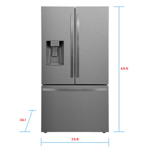 Kenmore Standard-Depth 28.6-cu ft 3 -Door French Door Refrigerator with Ice Maker with Water and Ice Dispenser ( Stainless steel ) ENERGY STAR Certified