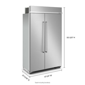 KitchenAid 30-cu ft Counter-Depth Side-by-Side Refrigerator Built-In with Ice Maker ( Stainless Steel with PrintShield Finish )