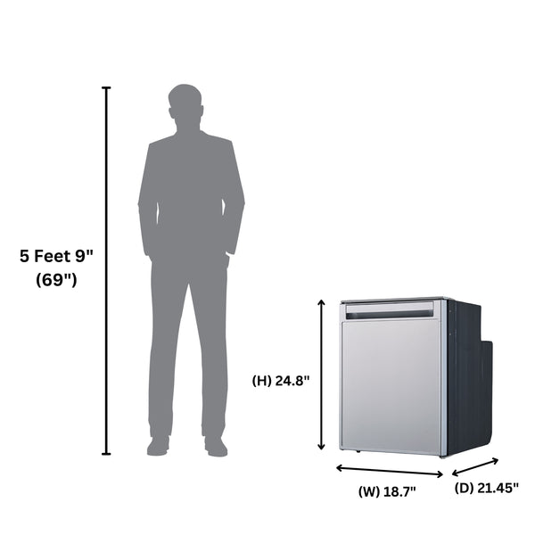 Equator Advanced Appliances 2.82-cu ft Built-In Mini Fridge with Freezer ( Silver )