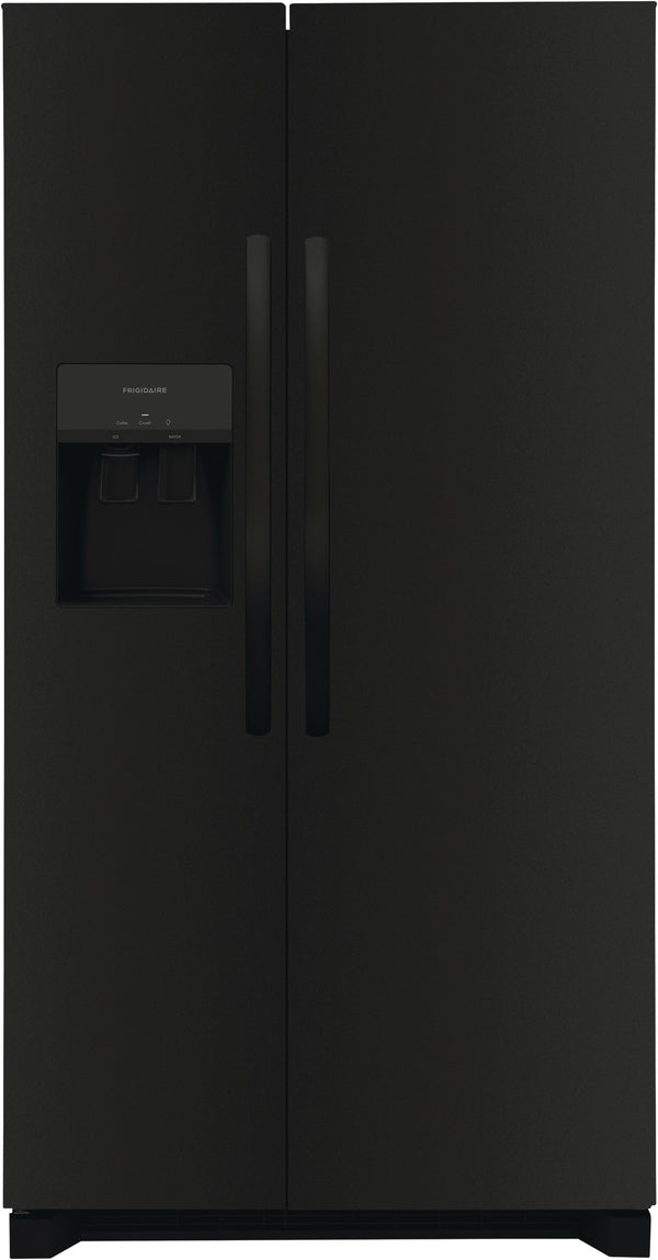 Frigidaire 25.6-cu ft Side-by-Side Refrigerator with Ice Maker ,Water and Ice Dispenser ( Black ) ENERGY STAR Certified