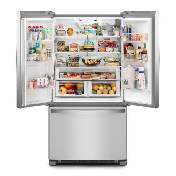 Whirlpool Counter-Depth 20-cu ft 3 -Door French Door Refrigerator with Ice Maker ( Stainless Steel ) ENERGY STAR Certified