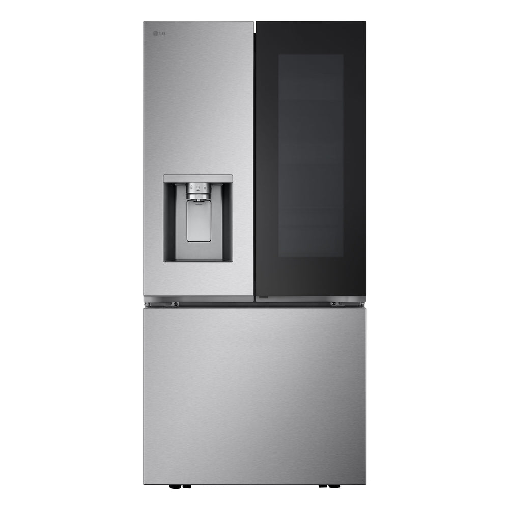 LG Standard-Depth InstaView 24.5-cu ft 3 -Door Smart Compatible French Door Refrigerator with Dual Ice Maker with Water and Ice Dispenser and Door within Door ( PrintProof Stainless Steel )
