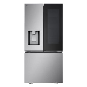 LG Standard-Depth InstaView 24.5-cu ft 3 -Door Smart Compatible French Door Refrigerator with Dual Ice Maker with Water and Ice Dispenser and Door within Door ( PrintProof Stainless Steel )