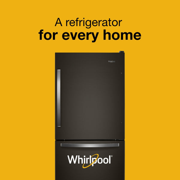 Whirlpool 22.1-cu ft Standard-Depth Bottom-Freezer Refrigerator with Ice Maker ( Fingerprint Resistant Black Stainless ) ENERGY STAR Certified