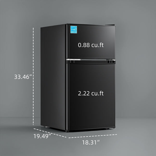 Upstreman 3.1-cu ft Mini Fridge with Freezer(Black)ENERGY STAR