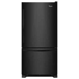 Whirlpool 18.7-cu ft Standard-Depth Bottom-Freezer Refrigerator with Ice Maker ( Black ) ENERGY STAR Certified